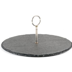 Platou rotund din ardezie cu maner AMIR, 30 cm