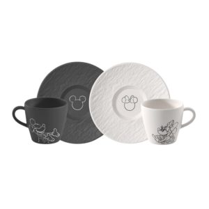 Set 2 cesti cu farfurii MANROCK MICKEY, 160 ml