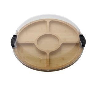 Platou rotund compartimentat pentru aperitive cu capac BUILD-A-BOARD, 35.5 cm