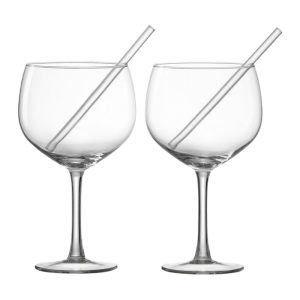 Set 2 pahare gin cu paie de sticla RITZENHOFF