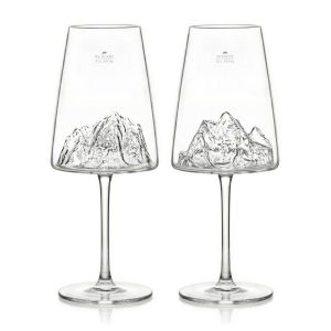 Set 2 pahare de vin Everest & Mont Blanc TOPOGRAPHIC ALASKAN MAKER, 400 ml