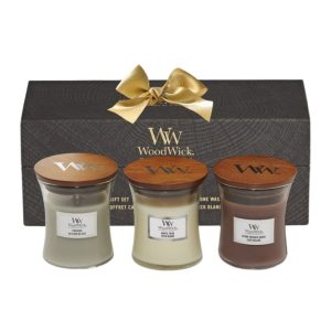 Set 3 lumanari MINI WOODY, 3x85 gr