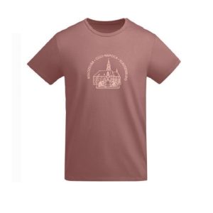 Tricou unisex XL PIATA UNIRII, bumbac, rosu pastel
