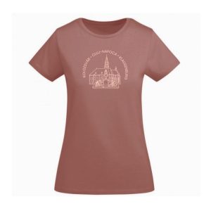 Tricou dama M PIATA UNIRII, bumbac, rosu pastel