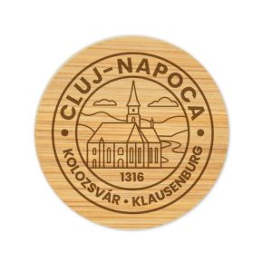 Magnet cu deschizator de sticle STAMPILA CLUJ-NAPOCA, 1.1 x dia. 6 cm, lemn