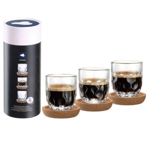 Set 3 cesti espresso cu suport GOCCE, 30 ml